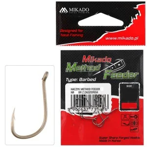 Nowy HACZYKI MIKADO METHOD FEEDER nr 14 BR - Z ZADZIOREM 10szt.