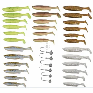 ZESTAW SPINNINGOWY SAVAGE GEAR FAT MINNOW T-TAIL KIT 36SZT. Szybka wysyłka