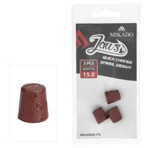 WYMIENNE OBCIĄŻENIE DO WKRĘTÓW MIKADO JAWS QUICK CHANGE SPIRAL - 15gr - op.3szt. Nowość