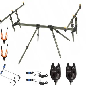Zestaw Stanowisko Karpiowe ROD POD MIKADO THREELINER + Sygnalizatory + Nasadki Popularny