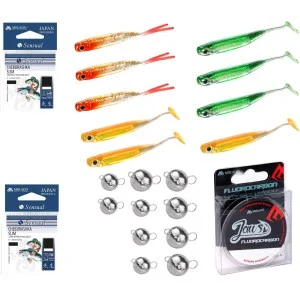 Zestaw Akcesoriów Spinningowych Czeburaszka + Haki + Przynęty + Fluorocarbon Okazja