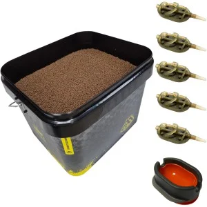Zestaw Podajników Arc 30g+Foremka+Wiadro Mikado 10L+6kg Aller Aqua Pellet 2mm Szybka dostawa