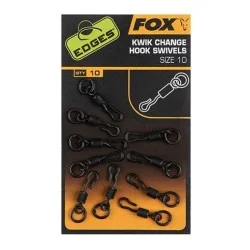 Darmowy zwrot Krętlik z szybkozłączką Fox Edges Kwik Change Hook Swivels rozm.10 (10szt.)