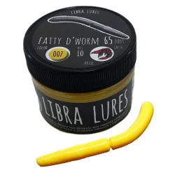 Popularny Przynęta gumowa Libra Lures Fatty D'Worm 007 Yellow