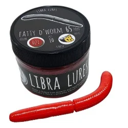 Przynęta gumowa Libra Lures Fatty D'Worm 021 Red Do wyczerpania zapasów