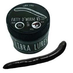 Wyjątkowa oferta Przynęta gumowa Libra Lures Fatty D'Worm 040 Black