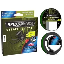 Premium Plecionka SpiderWire Duo Spool Stealth Smooth and Fluocarbon 0,11mm/0,30mm 150m, Moss Green